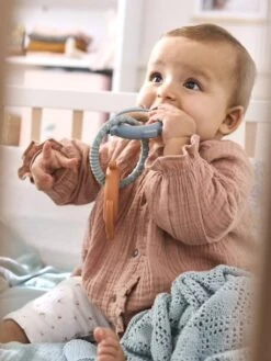 Anneaux De Dentition En Bois Et Silicone Multicolor - Vertbaudet -Produits Pour Bébés Magasin anneaux de dentition en bois et silicone 2