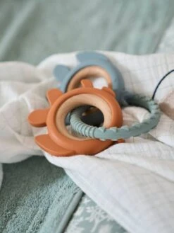 Anneaux De Dentition En Bois Et Silicone Multicolor - Vertbaudet -Produits Pour Bébés Magasin anneaux de dentition en bois et silicone 3