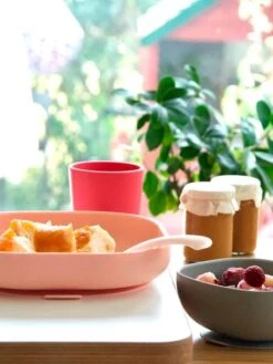 Assiette Silicone Avec Ventouse BEABA Bleu - Beaba -Produits Pour Bébés Magasin assiette silicone avec ventouse beaba 5