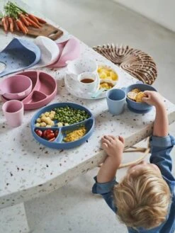 Bavoir Avec Récupérateur En Silicone Blanc Terrazzo - Vertbaudet -Produits Pour Bébés Magasin bavoir avec recuperateur en silicone 3