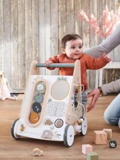 Chariot De Marche Avec Freins HANOÏ En Bois FSC® Multicolore - Vertbaudet -Produits Pour Bébés Magasin chariot de marche avec freins hanoi en bois fsc 4