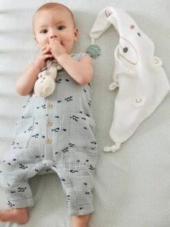 Doudou Carré + Hochet GREEN FOREST Multicolore - Vertbaudet -Produits Pour Bébés Magasin doudou carre hochet green forest 3