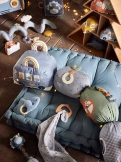 Doudou En Gaze De Coton + Hochet Bois EN VOITURE SIMON Multicolore - Vertbaudet -Produits Pour Bébés Magasin doudou en gaze de coton hochet bois en voiture simon 3