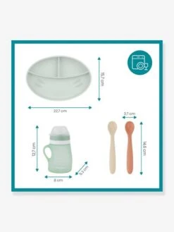 Kit Repas Silicone BABYMOOV Grow’Isy Vert/terracotta - Babymoov -Produits Pour Bébés Magasin kit repas silicone babymoov growisy 5