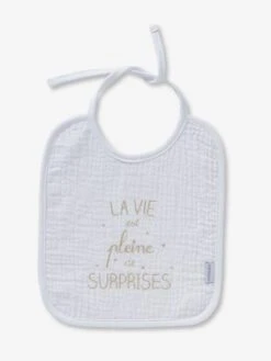 Les 3 Bavoirs à Liens En Gaze De Coton Blanc/gris - Vertbaudet -Produits Pour Bébés Magasin les 3 bavoirs a liens en gaze de coton 3