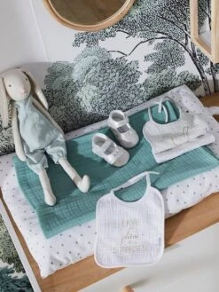 Les 3 Bavoirs à Liens En Gaze De Coton Blanc/gris - Vertbaudet -Produits Pour Bébés Magasin les 3 bavoirs a liens en gaze de coton 4