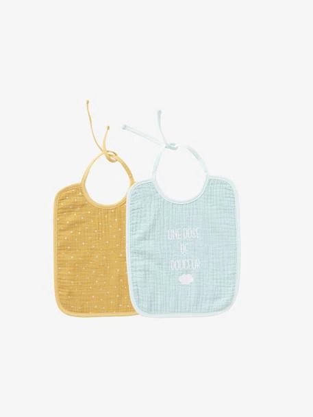 Lot De 2 Bavoirs Bébé En Gaze De Coton Lot Bleu - Vertbaudet 3 Lot De 2 Bavoirs Bébé En Gaze De Coton Lot Bleu - Vertbaudet