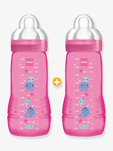 Lot De 2 Biberons 330 Ml MAM Easy Active 2e âge Fairy Tale Lot De 2 Rose - Mam 4 Lot De 2 Biberons 330 Ml MAM Easy Active 2e âge Fairy Tale Lot De 2 Rose - Mam – Image 2