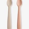Lot De 2 Cuillères 1er âge MUSHIE En Silicone Beige + Vert - Mushie -Produits Pour Bébés Magasin lot de 2 cuilleres 1er age mushie en silicone