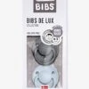 Lot De 2 Sucettes-tétines BIBS De Lux En Silicone Gris Fer + Bleu Layette - Bibs -Produits Pour Bébés Magasin lot de 2 sucettes tetines bibs de lux en silicone