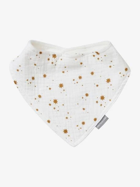 Lot De 3 Bavoirs Bandanas En éponge Et Gaze De Coton Caramel - Vertbaudet 4 Lot De 3 Bavoirs Bandanas En éponge Et Gaze De Coton Caramel - Vertbaudet – Image 2