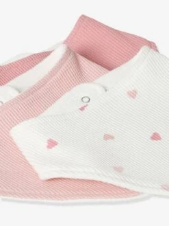 Lot De 3 Bavoirs Bandanas En Nid D'abeille Imprimé Coeurs - Vertbaudet -Produits Pour Bébés Magasin lot de 3 bavoirs bandanas en nid dabeille 4