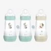 Lot De 3 Biberons 260 Ml MAM Easy Start Anti-colique Nature 2 Bleu Aqua + 1 Beige - Mam -Produits Pour Bébés Magasin lot de 3 biberons 260 ml mam easy start anti colique nature
