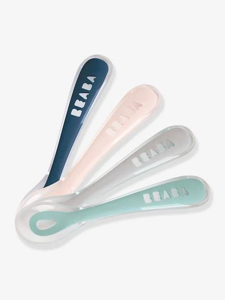 Lot De 4 Cuillères 2ème âge BEABA Soft Sans BPA Blue/ Pink/ Mist/ Green - Beaba 3 Lot De 4 Cuillères 2ème âge BEABA Soft Sans BPA Blue/ Pink/ Mist/ Green - Beaba