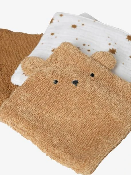 Lot De 6 Lingettes Lavables Ourson Caramel - Vertbaudet 5 Lot De 6 Lingettes Lavables Ourson Caramel - Vertbaudet – Image 3