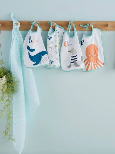 Lot De 7 Bavoirs Bébé Imprimés Fond Blanc - Vertbaudet 4 Lot De 7 Bavoirs Bébé Imprimés Fond Blanc - Vertbaudet – Image 2