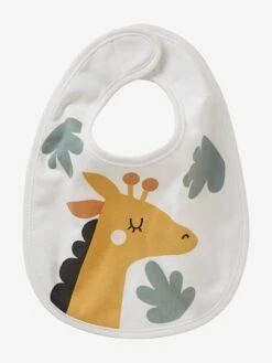 Lot De 7 Bavoirs Naissance En Coton Bio* Vertbaudet Blanc Jungle - Vertbaudet -Produits Pour Bébés Magasin lot de 7 bavoirs naissance en coton bio vertbaudet 3