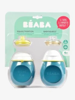 Lot De Gourdes Pour Compotes BEABA Babysqueez' 2 En 1 + Squeez'portion Blue - Beaba -Produits Pour Bébés Magasin lot de gourdes pour compotes beaba babysqueez 2 en 1 squeezportion 2