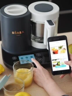 Robot Connecté BEABA Babycook Smart Gris Anthracite/blanc - Beaba -Produits Pour Bébés Magasin robot connecte beaba babycook smart 2