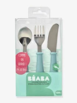 Set 3 Couverts D'apprentissage Inox BEABA Airy Green - Beaba -Produits Pour Bébés Magasin set 3 couverts dapprentissage inox beaba 1
