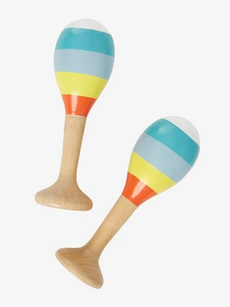 Set 3 Instruments : Maracas, Tambourin, Grelots En Bois FSC® Multicolore - Vertbaudet 4 Set 3 Instruments : Maracas, Tambourin, Grelots En Bois FSC® Multicolore - Vertbaudet – Image 2