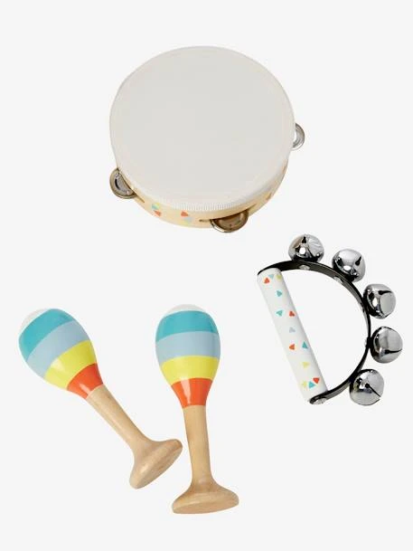 Set 3 Instruments : Maracas, Tambourin, Grelots En Bois FSC® Multicolore - Vertbaudet 3 Set 3 Instruments : Maracas, Tambourin, Grelots En Bois FSC® Multicolore - Vertbaudet