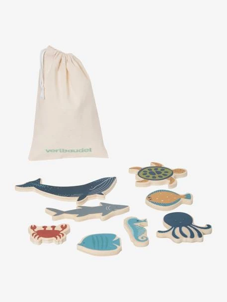Set D'animaux Marins En Bois FSC® Bleu - Vertbaudet 4 Set D'animaux Marins En Bois FSC® Bleu - Vertbaudet – Image 2
