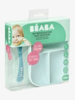 Set Vaisselle 2 Pièces Silicone BEABA Gris Clair - Beaba -Produits Pour Bébés Magasin set vaisselle 2 pieces silicone beaba 5