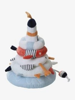 Tour à Empiler En Tissu LEON SUR LE PONTON Multicolore - Vertbaudet -Produits Pour Bébés Magasin tour a empiler en tissu leon sur le ponton 1