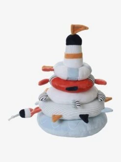 Tour à Empiler En Tissu LEON SUR LE PONTON Multicolore - Vertbaudet -Produits Pour Bébés Magasin tour a empiler en tissu leon sur le ponton 2