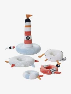 Tour à Empiler En Tissu LEON SUR LE PONTON Multicolore - Vertbaudet -Produits Pour Bébés Magasin tour a empiler en tissu leon sur le ponton 3