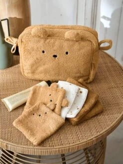 Trousse De Toilette Ourson En éponge Caramel - Vertbaudet -Produits Pour Bébés Magasin trousse de toilette ourson en eponge 2